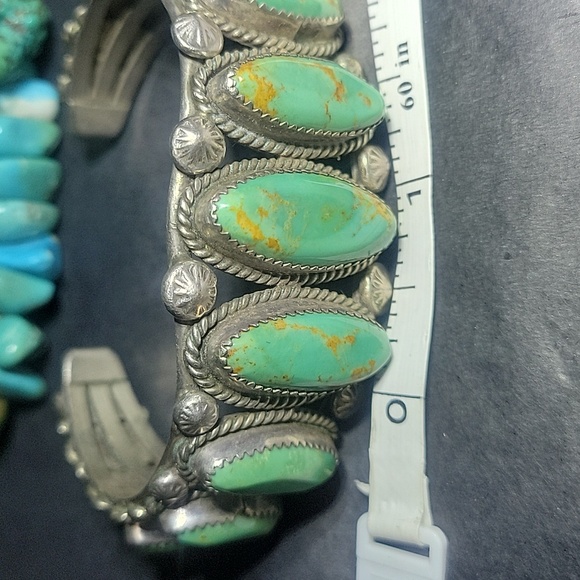 Real Navajo Turquoise 15 Stone Cuff - Picture 9 of 11